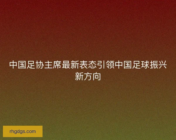 中国足协主席最新表态引领中国足球振兴新方向